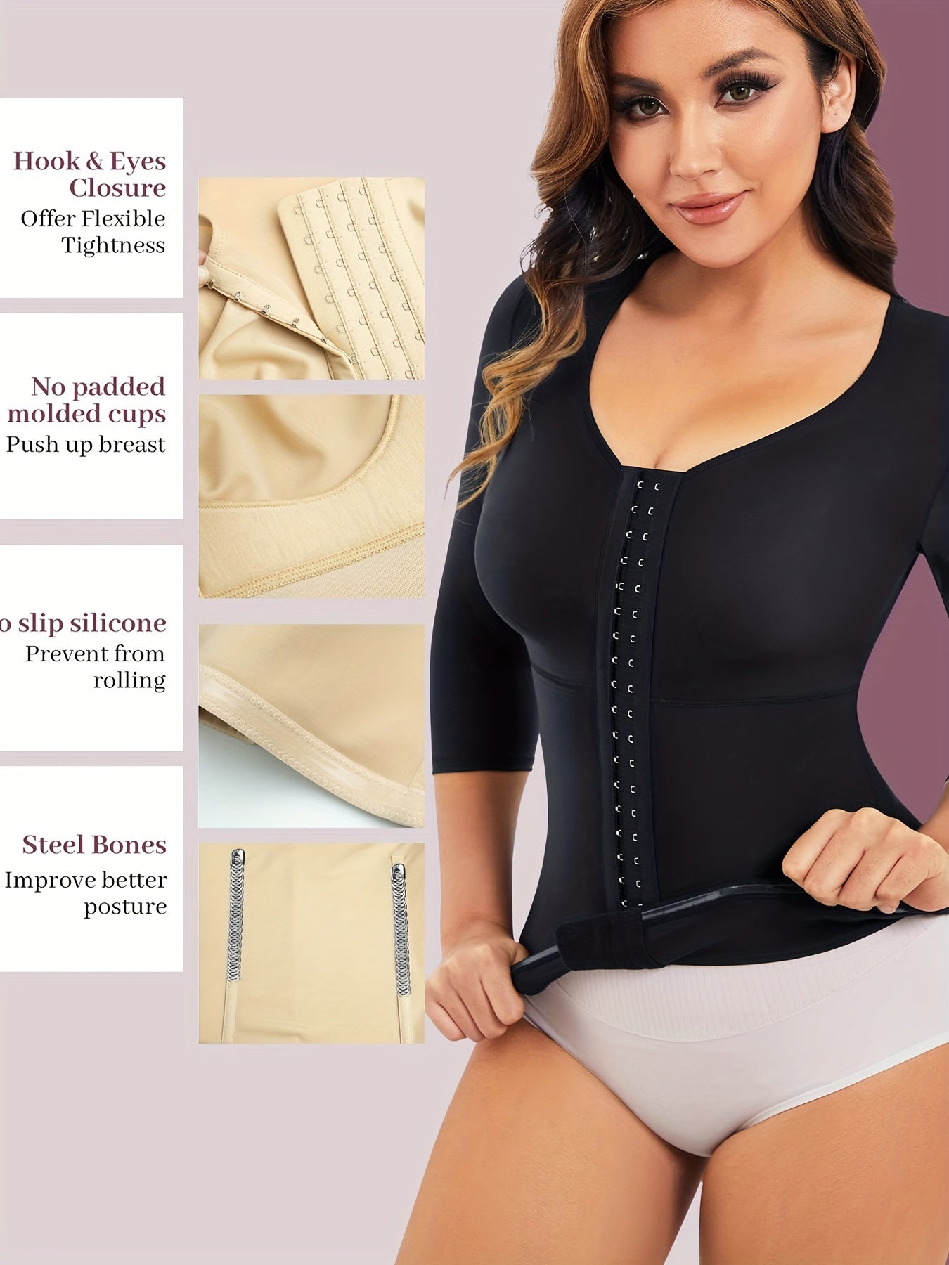 Front Buckle Slimmer Tops, Post Surgical Waist Trainer Tummy Control Top, Women's Underwear & Shapewear MyFave Boutique