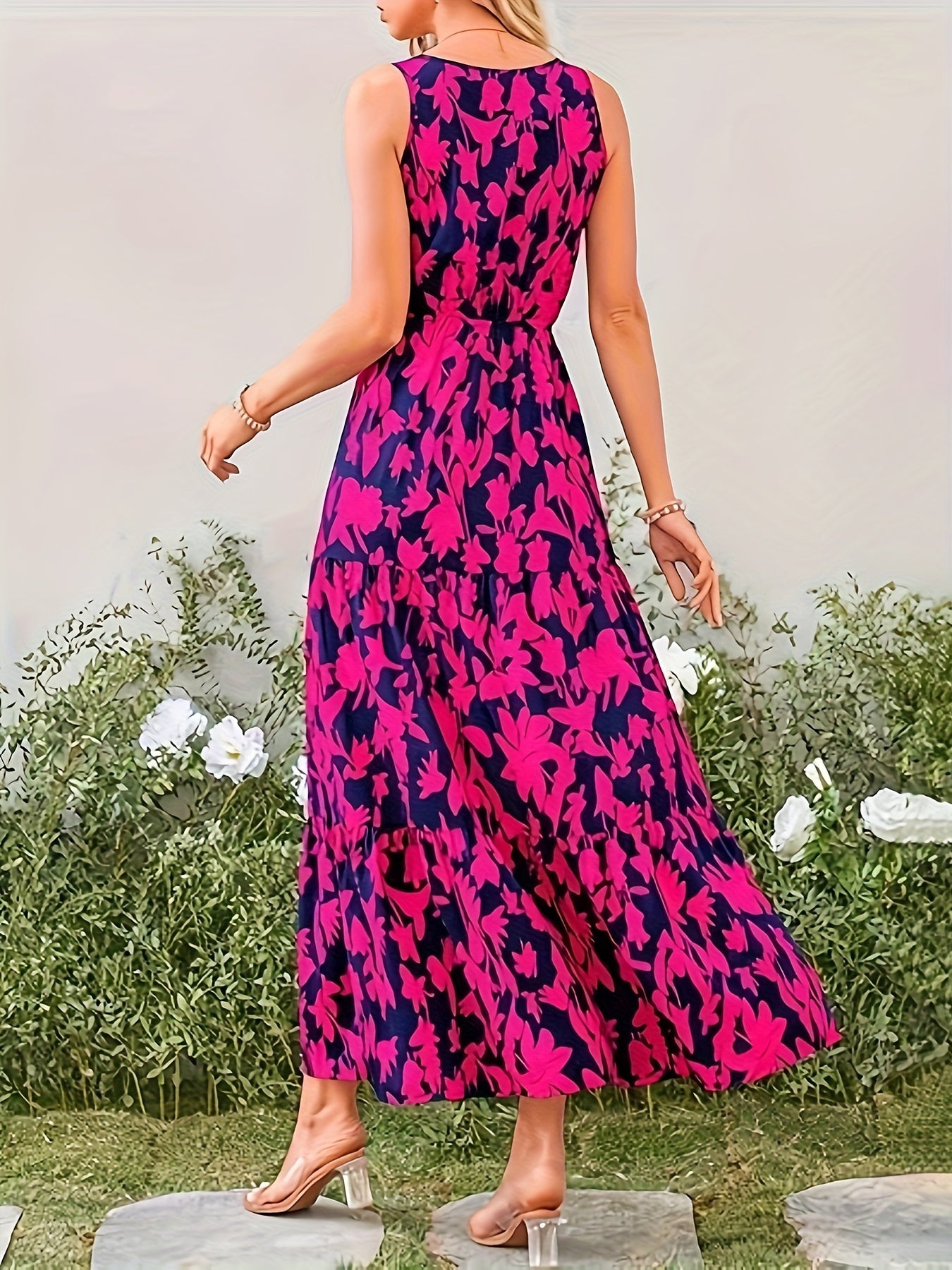 Women Summer Dresses Casual Sleeveless Maxi Dresses Cute Floral Vacation Long Dress Wedding Guest Dress MyFave Boutique