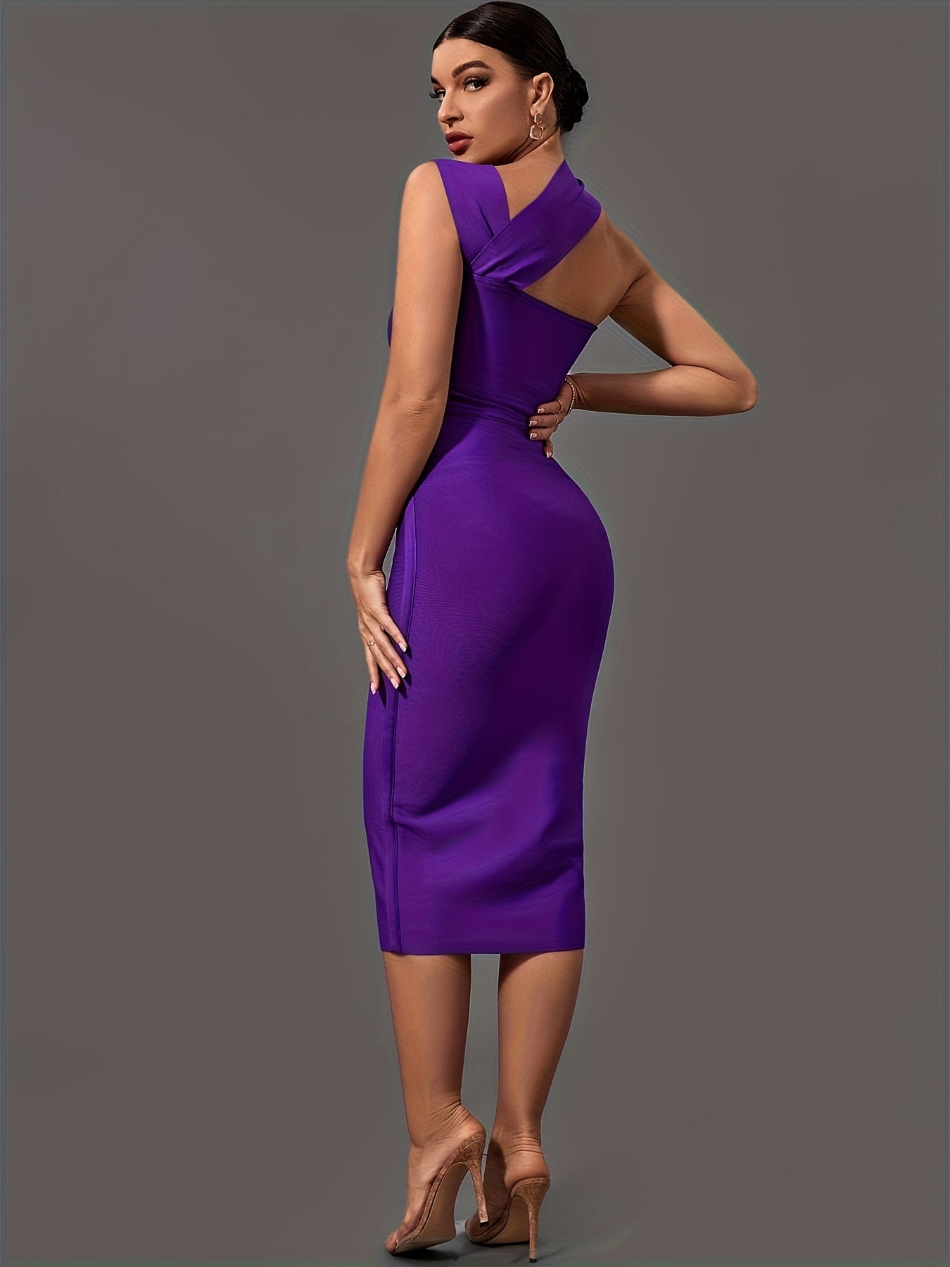 Cut Out Asymmetrical Dress, Sexy Bodycon Sleeveless Dress, Women's Clothing MyFave Boutique