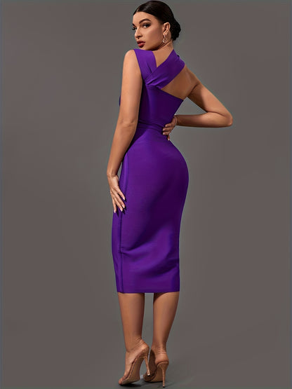 Cut Out Asymmetrical Dress, Sexy Bodycon Sleeveless Dress, Women's Clothing MyFave Boutique