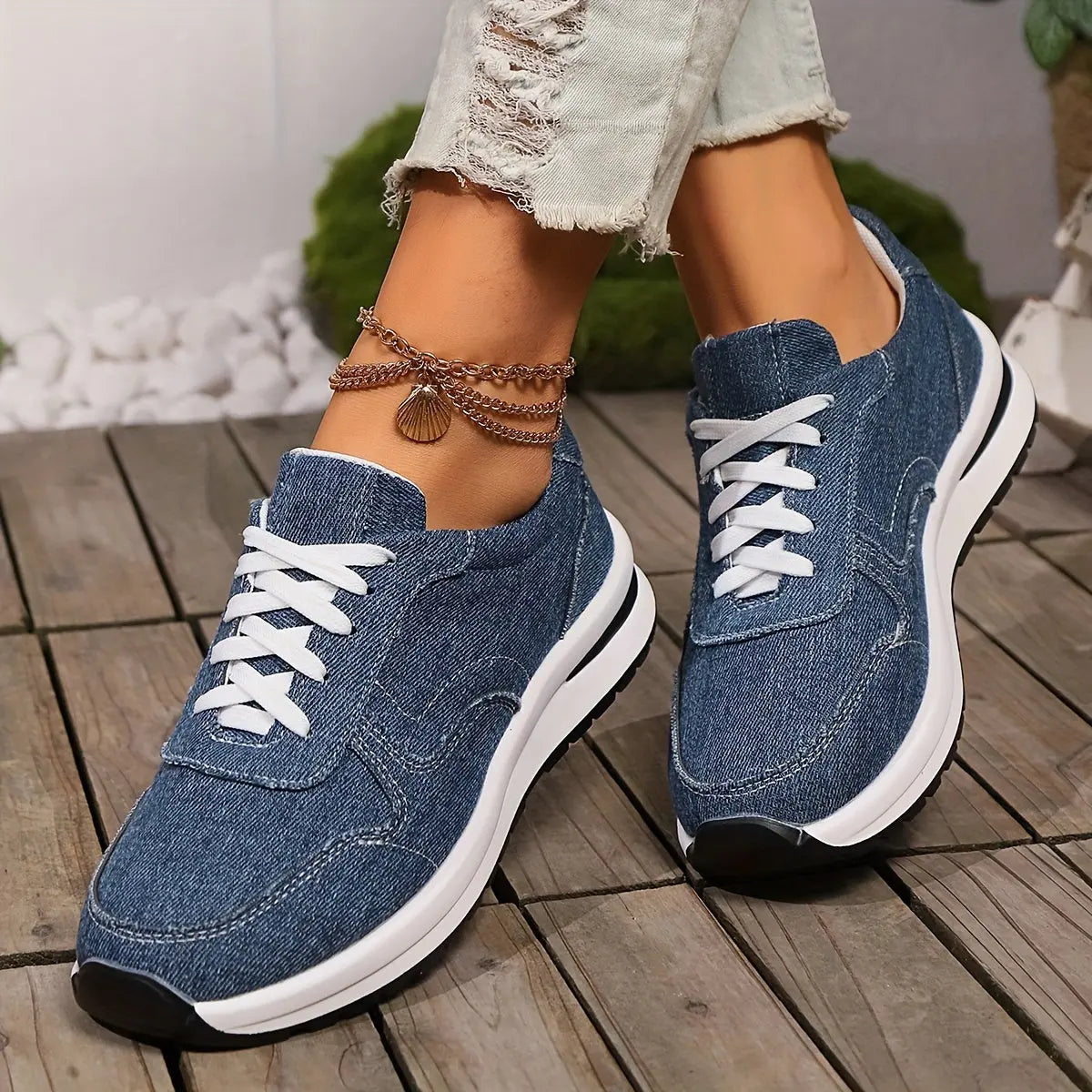 Women's Lace-Up Canvas Sneakers: Lightweight & Comfortable PVC Sole, Solid Colors MyFave Boutique