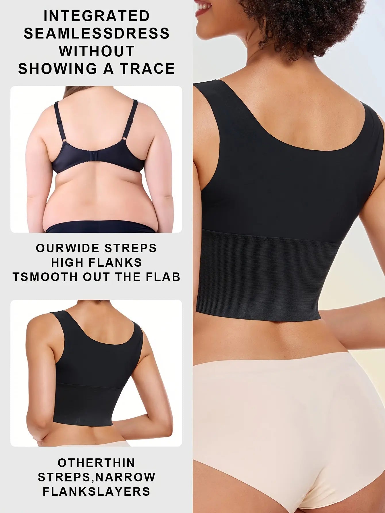 Black Body Shaping Top For Women, Designed To Sculpt The Chest And Waist For A Slimmer Silhouette MyFave Boutique