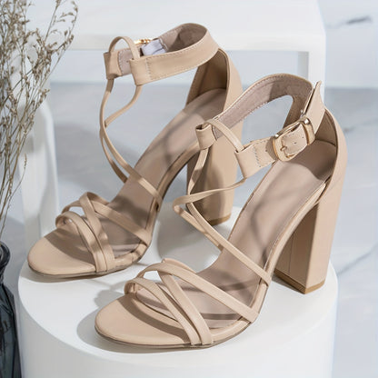 Comfy Women's Chunky Heel Sandals with Non-Slip Sole and Ankle Buckle Strap for Versatile Outdoor Wear MyFave Boutique