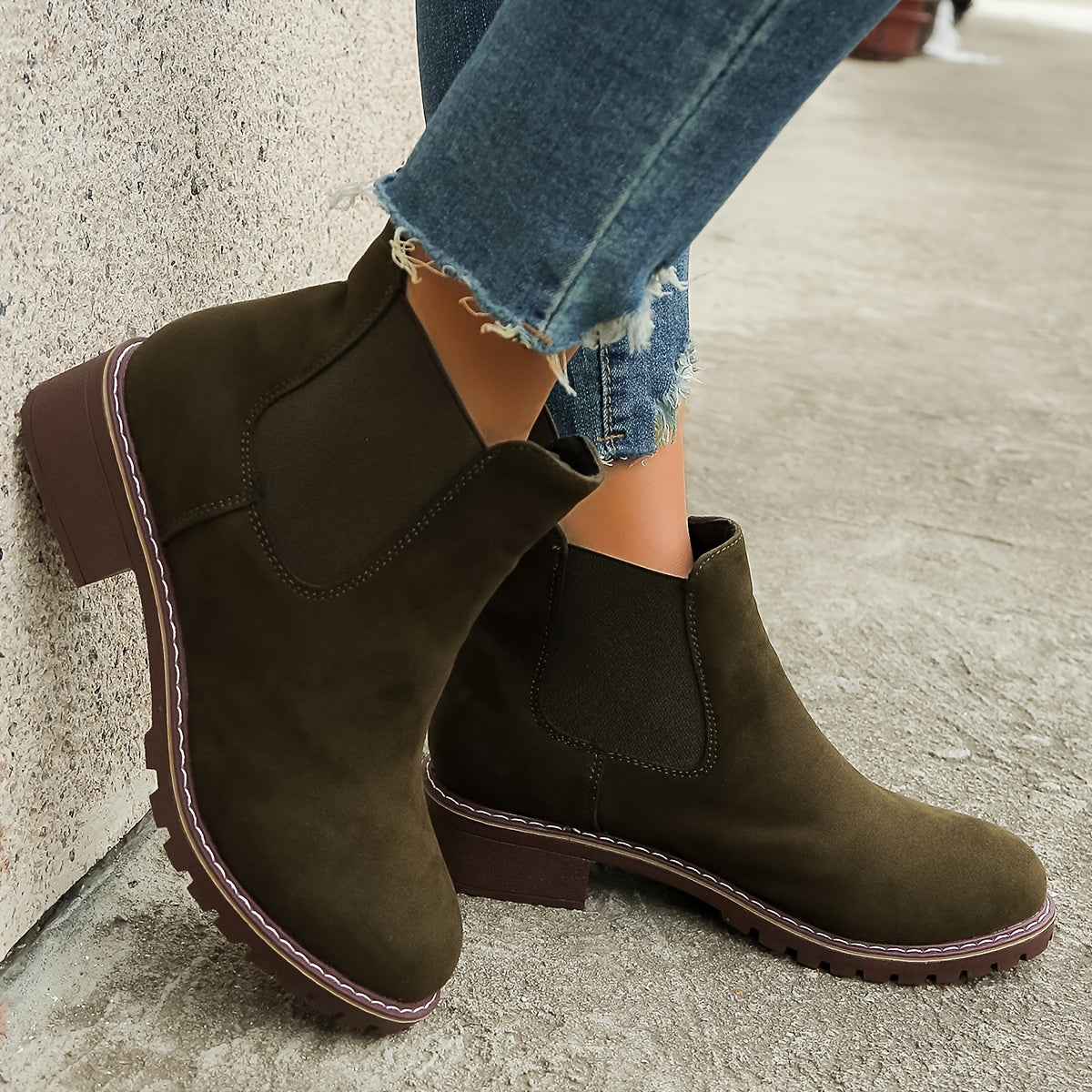 Comfortable Women's Chelsea Boots with Low Heel and Elastic Fit - Perfect for Casual Wear MyFave Boutique