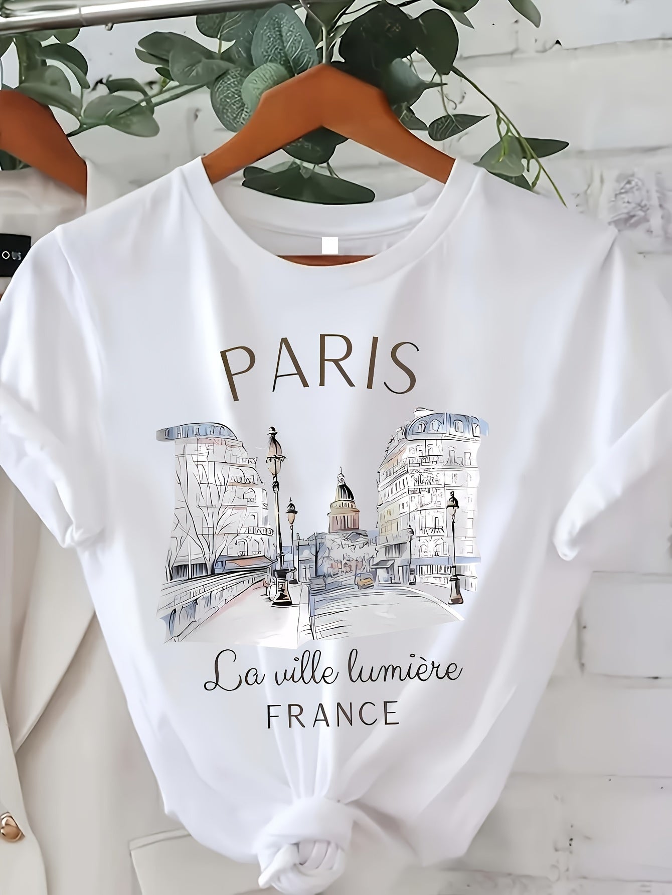 Women's Paris Print T-Shirt - Soft and Breathable for Everyday Wear - Short Sleeves, Classic Crew Neck - Ideal for Summer and Spring MyFave Boutique