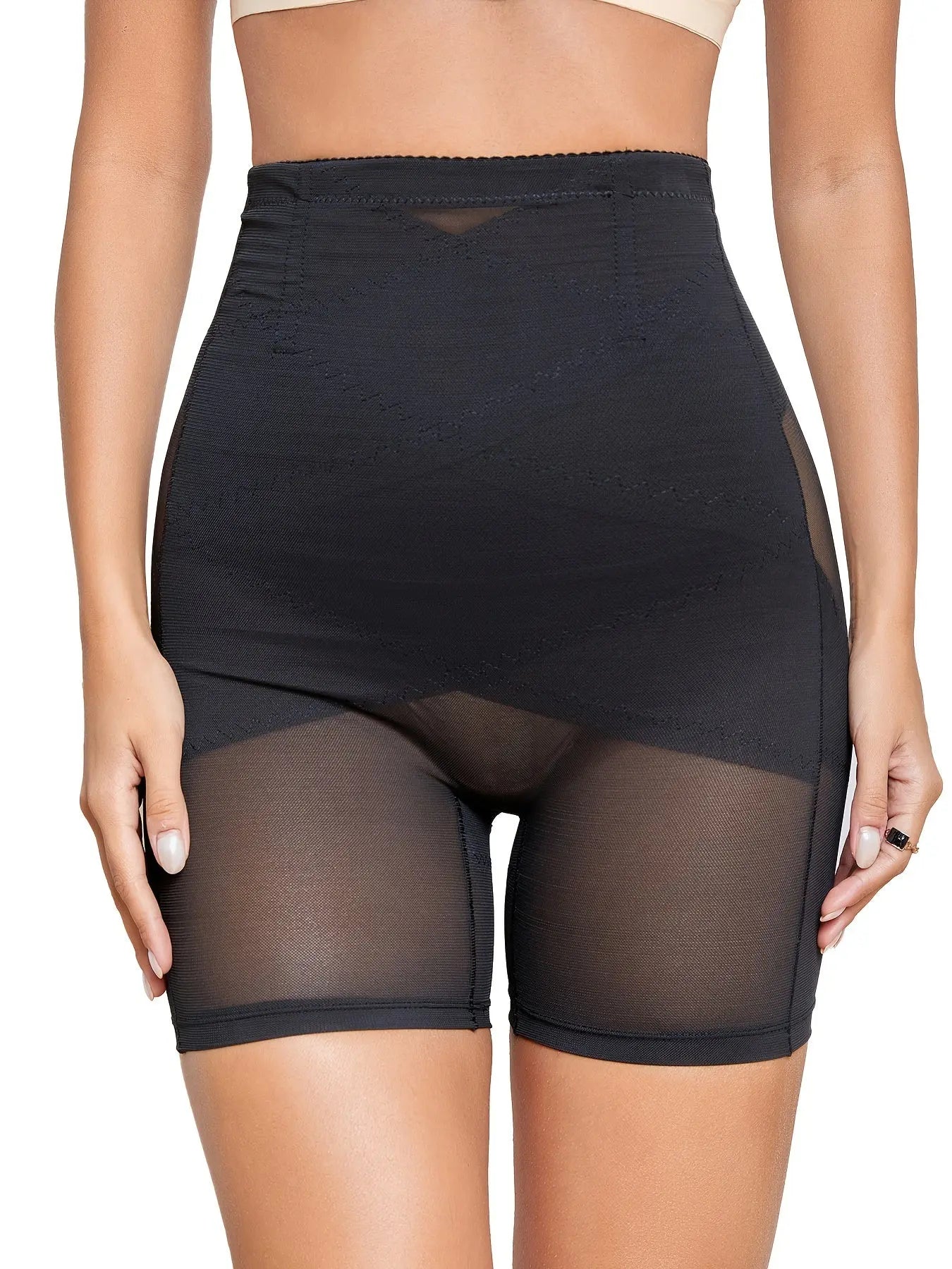 Contrast Mesh Shaping Panties, Tummy Control Compression Panties To Lift & Shape Buttocks, Women's Underwear & Shapewear MyFave Boutique