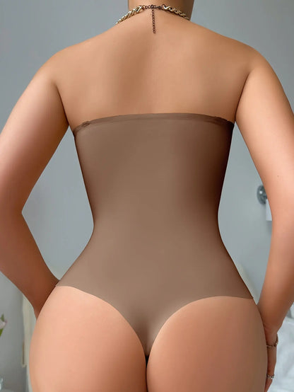 Solid Seamless Strapless Front Closure Bodysuit, Slimmer Bodyshaper, Women's Underwear & Shapewear MyFave Boutique