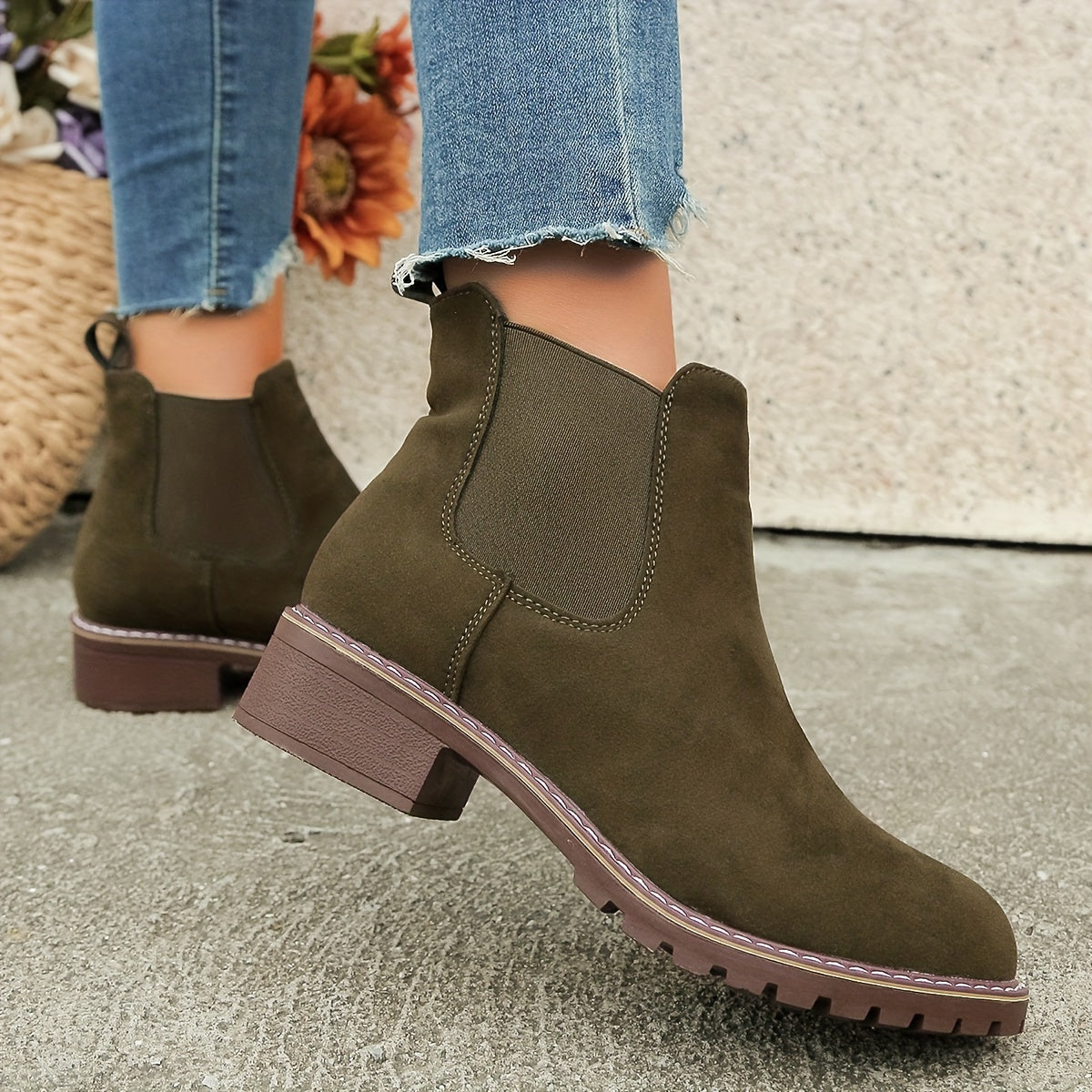 Comfortable Women's Chelsea Boots with Low Heel and Elastic Fit - Perfect for Casual Wear MyFave Boutique