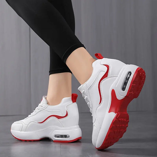 Women's Air Cushion Lace-Up Height Increasing Sneakers, All-Match Running Sports Shoes MyFave Boutique