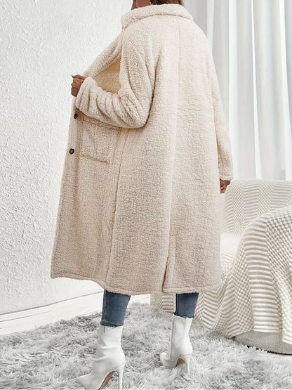 Elegant Teddy Bear Coat for Women - Long Sleeve, Warm Plush with Dual Pockets, Perfect Winter Outerwear, Durable & Comfortable, Ideal for Cold Weather MyFave Boutique