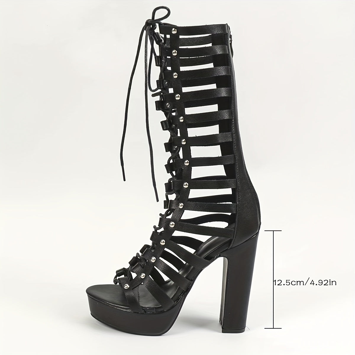 Women's Fashion Lace Up Heels, Strappy Platform Sandals, Lace-Up Open-Toe Roman Shoes, Platform Chunky Sole Slim Sandals MyFave Boutique