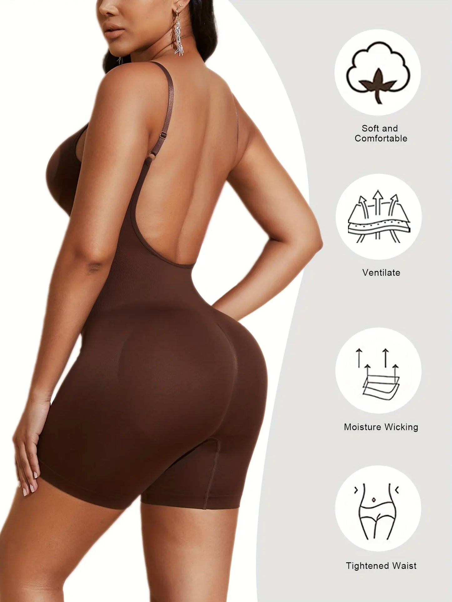 Women Seamless Bodysuit Sexy Backless Tummy Control Shapewear Body Shaper MyFave Boutique