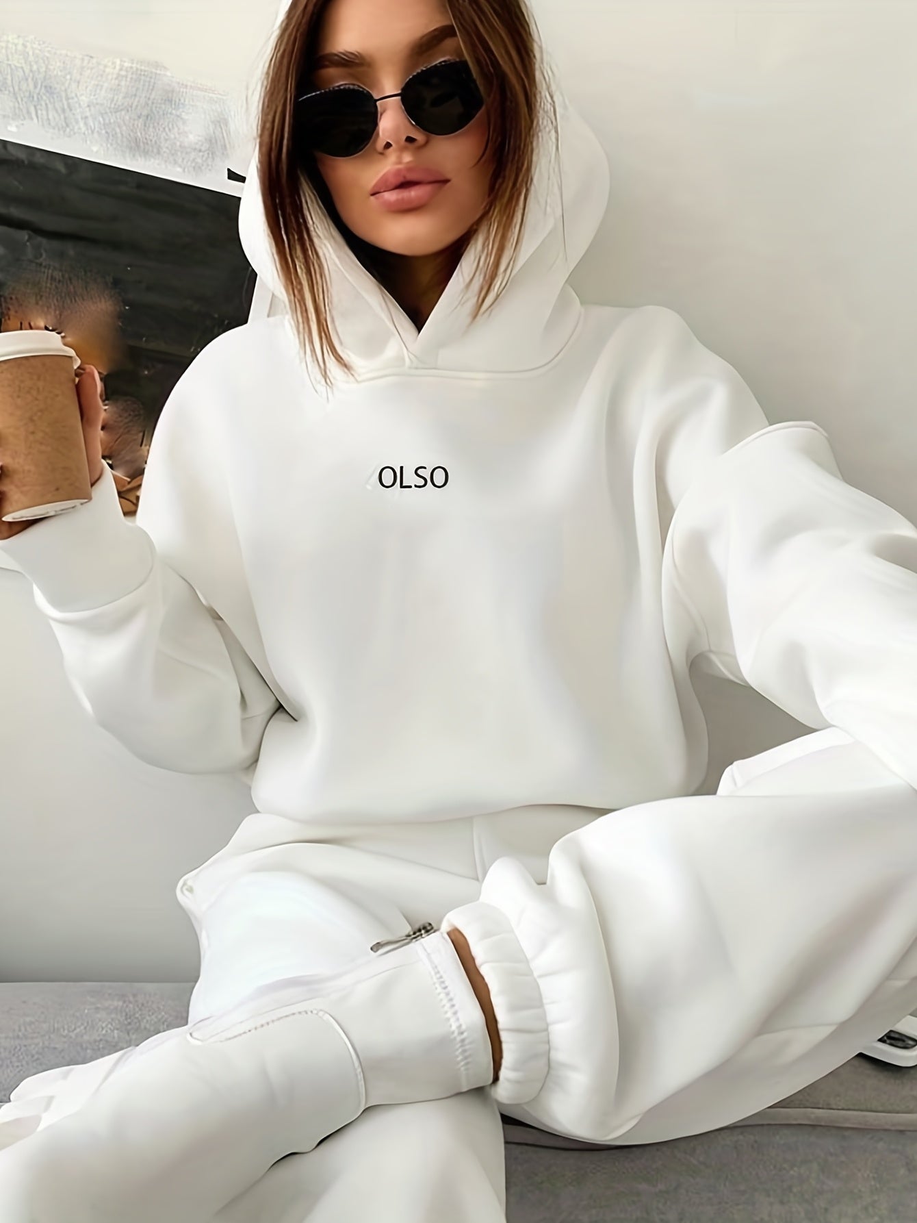 two-piece Women's Casual Letter Print Hoodie and Sweatpants Set - Comfortable and Stylish Outfit for Everyday Wear MyFave Boutique