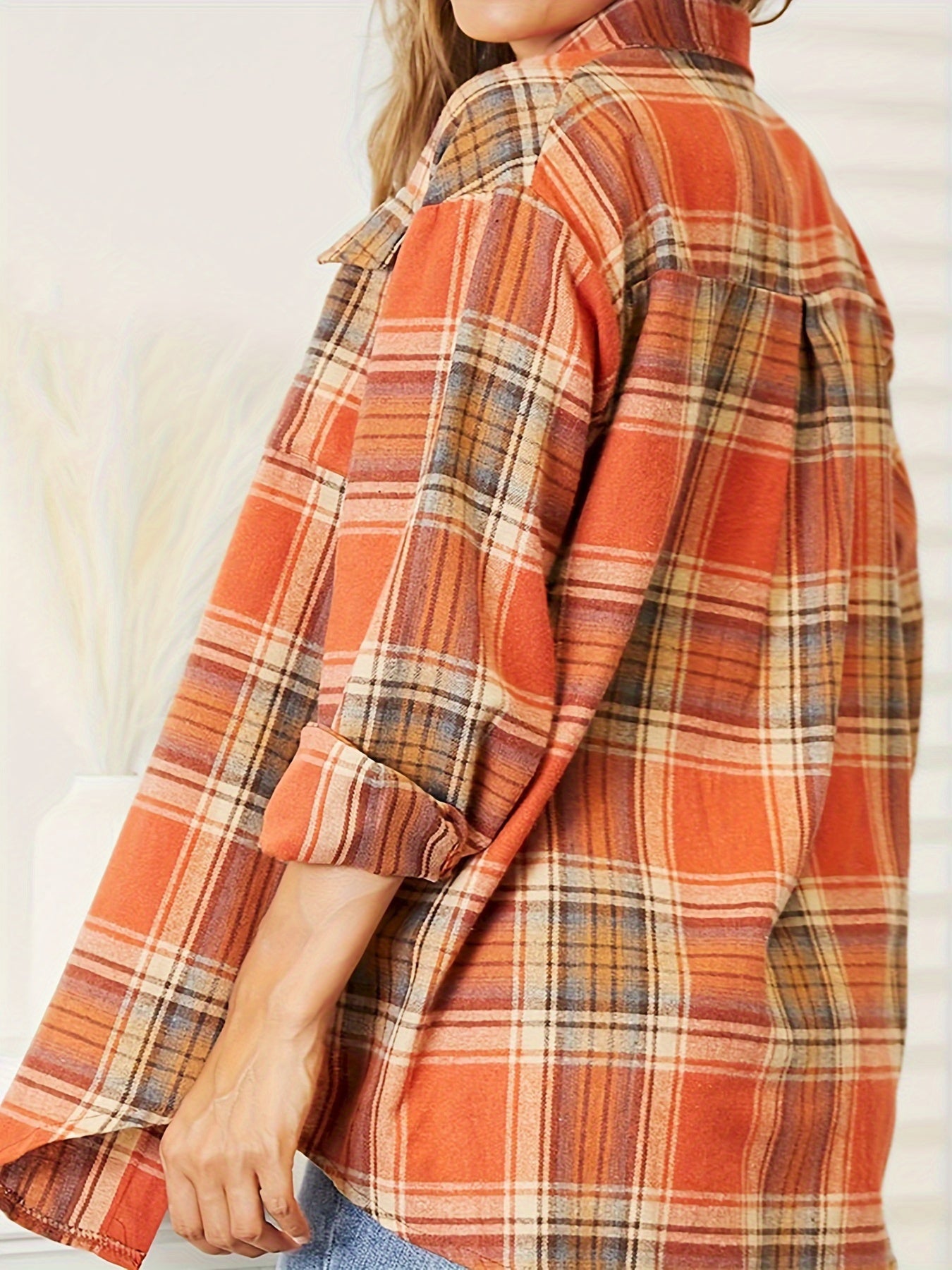 Plaid Dropped Shoulder Shirt MyFave Boutique