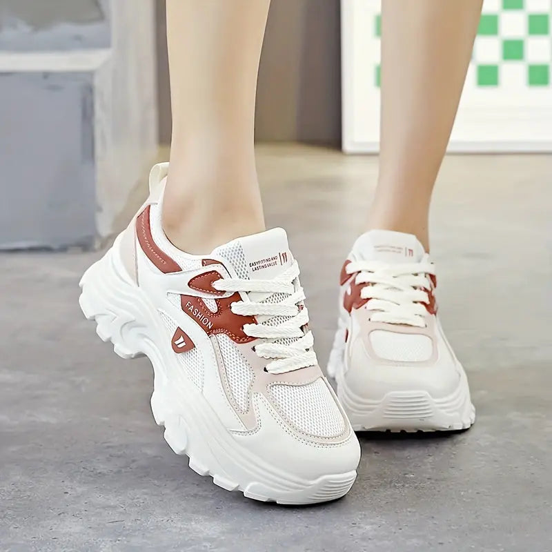 Women's Mesh Chunky Sneakers, Breathable Low Top Running Sports Shoes, Casual Walking Outdoor Trainers MyFave Boutique