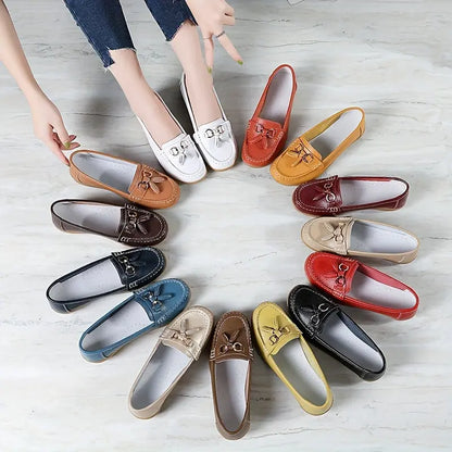 Women's Tassel Decor Flat Loafers, Solid Color Soft Sole Slip On Shoes, Casual Round Toe Flats MyFave Boutique