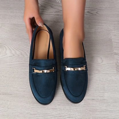 Women's Retro Buckle Loafers with Pointed Toe, Slip-On Casual Shoes for All Occasions MyFave Boutique