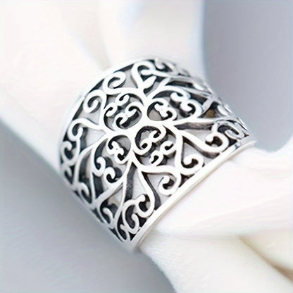 Fashion Filigree Hollow Out Ring Boho Style Wide Ring for Women Daily Casual Rings Jewelry MyFave Boutique