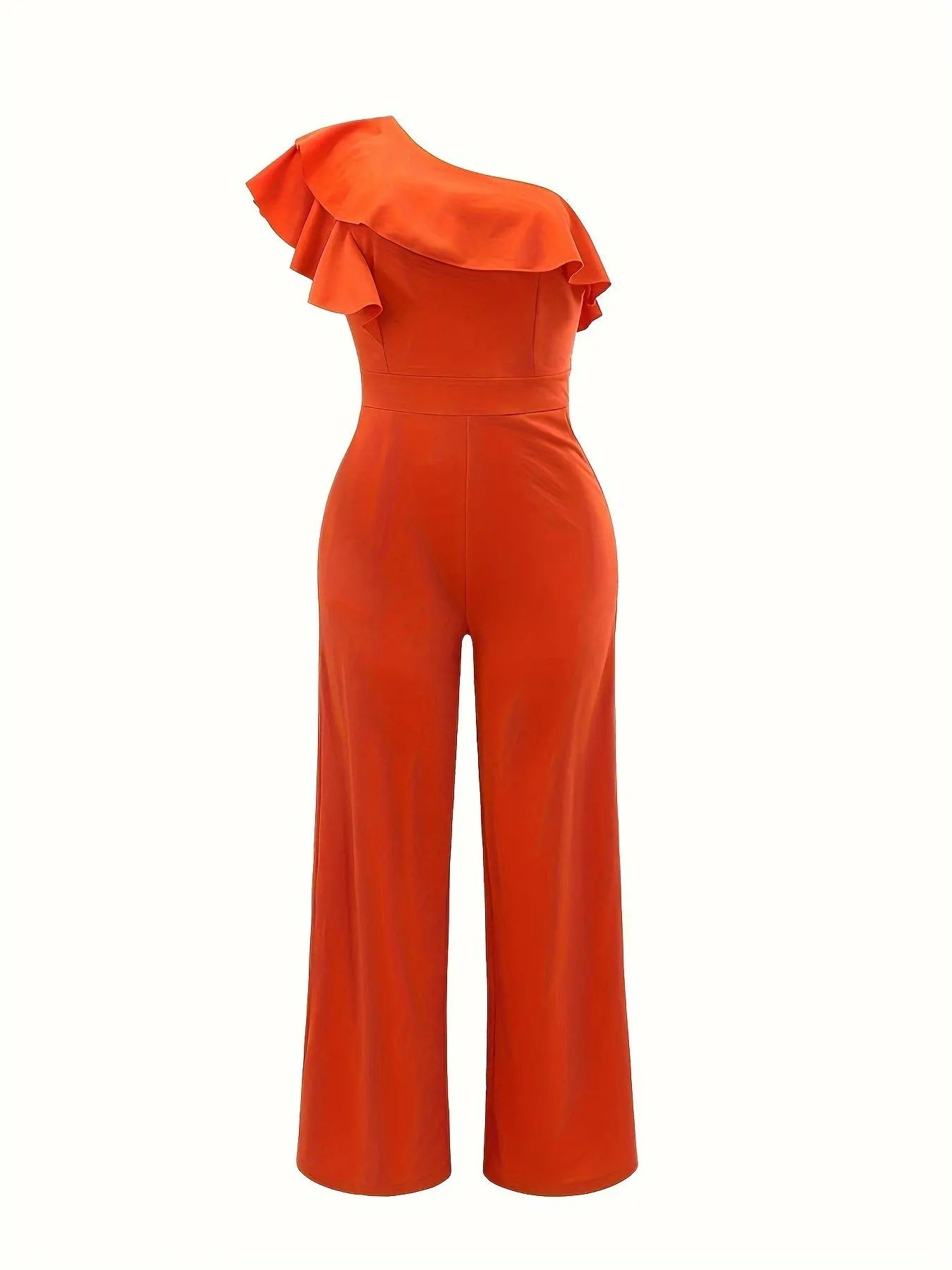 Ruffle One Shoulder Jumpsuit: Elegant Solid Women's Clothing for Spring & Summer MyFave Boutique