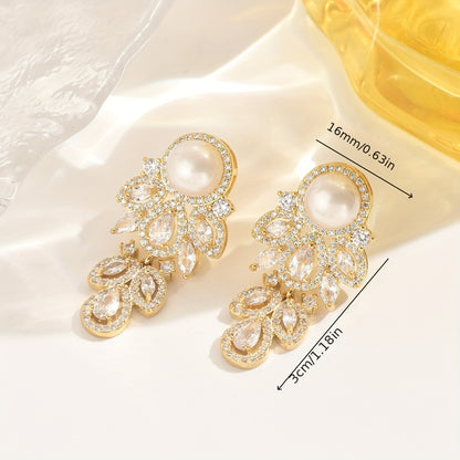 A Pair Of Gold-plated Jewelry, Round Water Droplets, Tassels, Creative Design Earrings, Elegant, Stylish, Simple And Versatile, Which Is An Excellent Choice For Girls And Ladies To Wear At Daily Gift-giving Parties MyFave Boutique