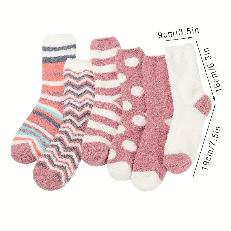 Women's Thermal Socks With Stripe Pattern, Soft And Cozy, Breathable, Suitable For All Seasons MyFave Boutique