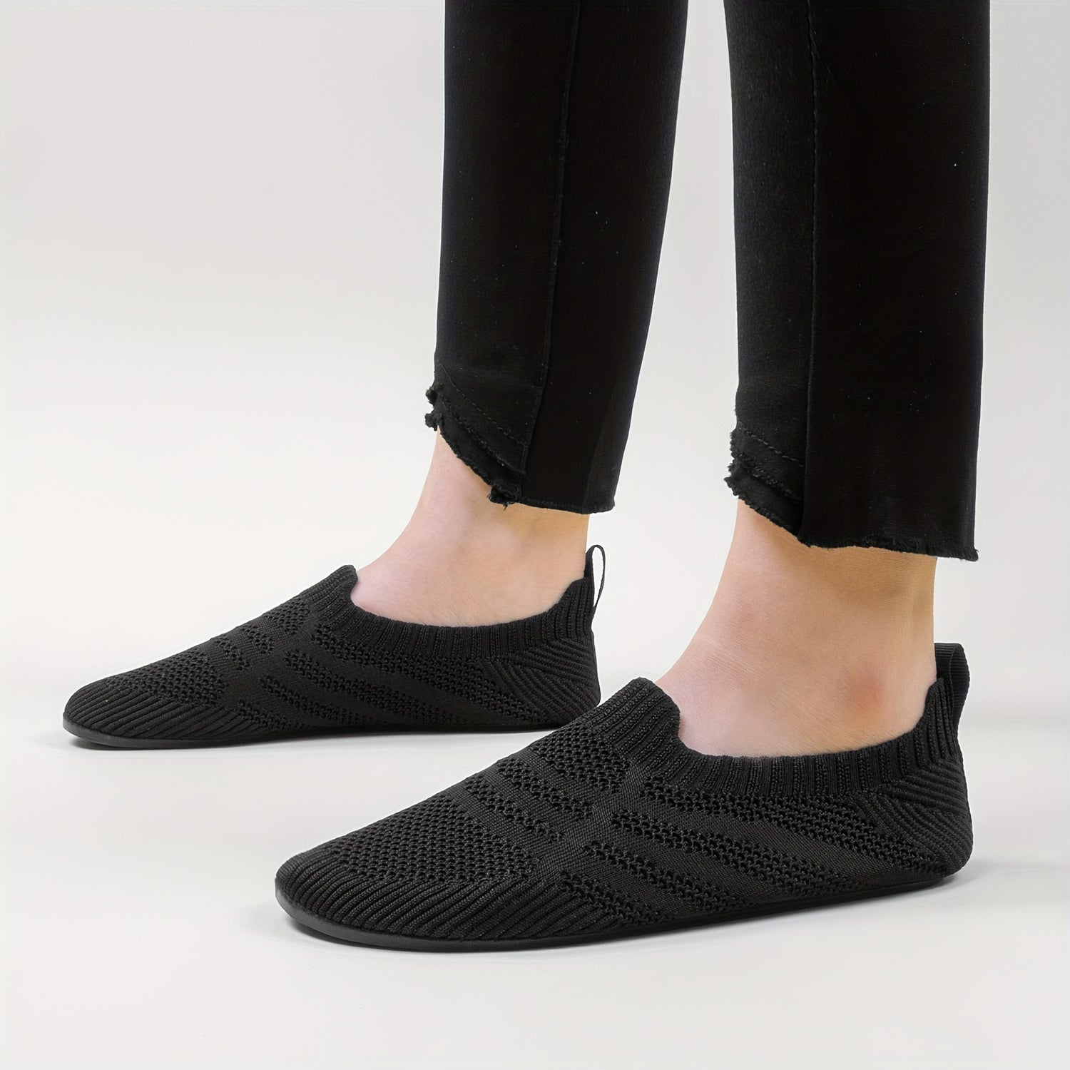 Cozy Knit Solid Color Slip-On Slippers for Fall - Breathable Indoor Shoes MyFave Boutique