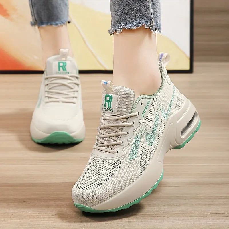 Women's Lace-up Athletic Running Shoes, Height Increased Fashion Chunky Sneakers With Air Cushion MyFave Boutique