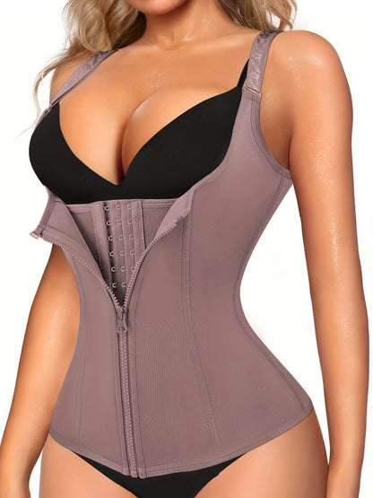 Zipper Shaping Cami Tops, Waist Trainer Tummy Control Slimmer Open Bust Top, Women's Underwear & Shapewear MyFave Boutique