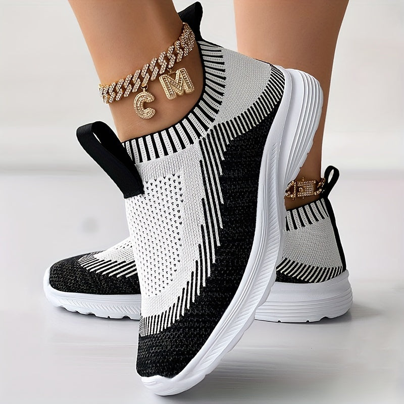 Women's Breathable Round Toe Slip-On Flatform Sneakers, Casual Sporty Comfy Shoes MyFave Boutique