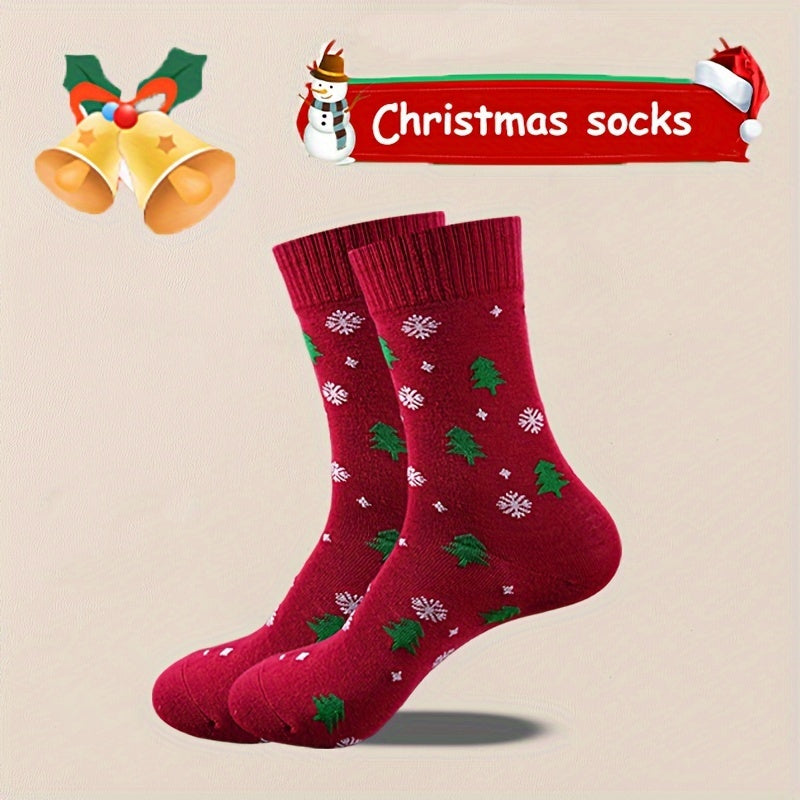 12 Pairs of Festive Christmas Socks for Women - Short Ankle Socks with Christmas Themes, Polyester Blend, Machine Washable, Perfect for the Holidays MyFave Boutique