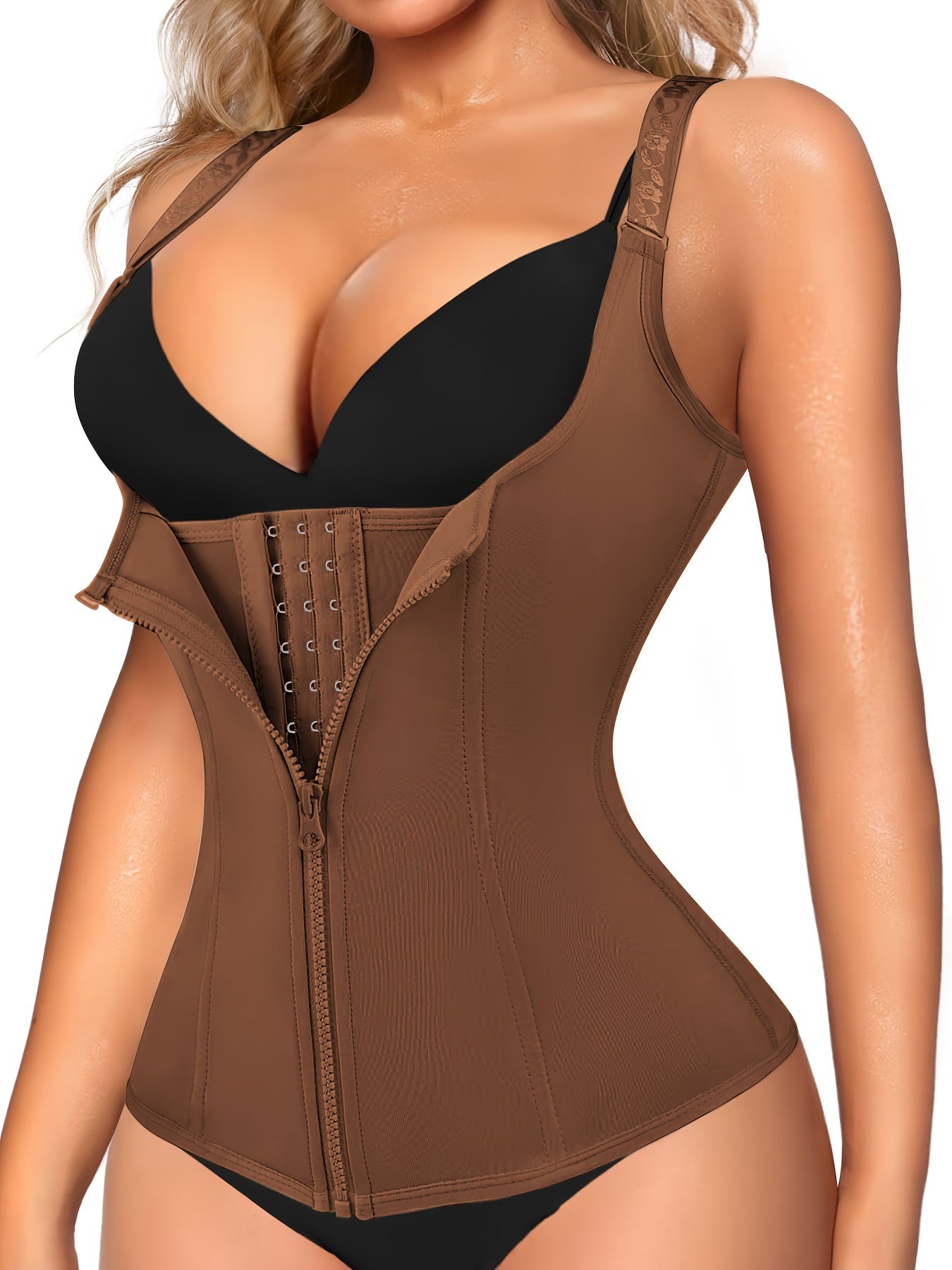 Zipper Shaping Cami Tops, Waist Trainer Tummy Control Slimmer Open Bust Top, Women's Underwear & Shapewear MyFave Boutique