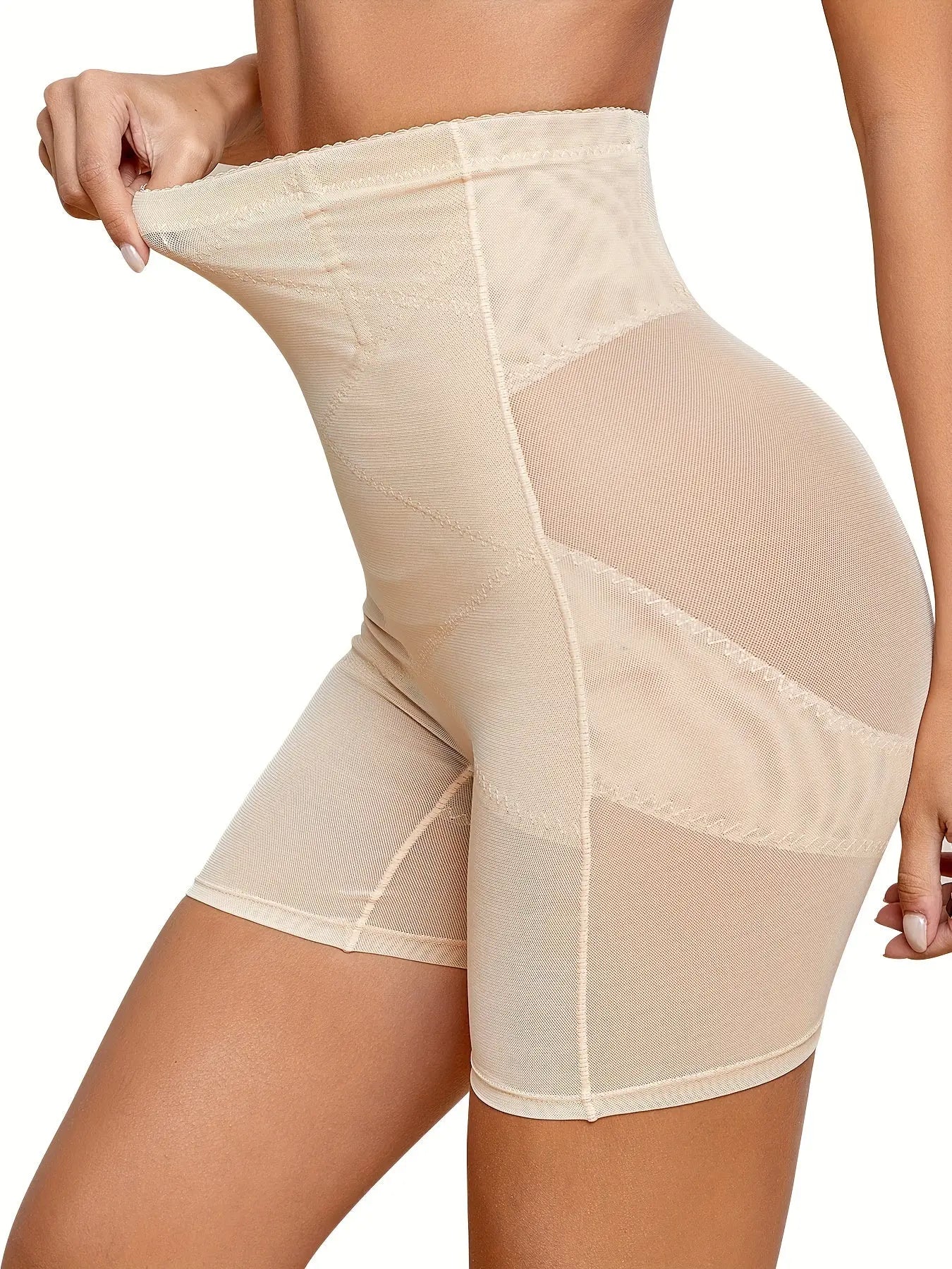 Contrast Mesh Shaping Panties, Tummy Control Compression Panties To Lift & Shape Buttocks, Women's Underwear & Shapewear MyFave Boutique