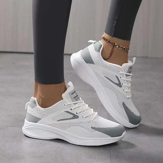 Women's Breathable Mesh Casual Fashion Sneakers Comfortable Lightweight Running Shoes Low Top Lace-up All-Season Athletic Footwear with MD Sole MyFave Boutique