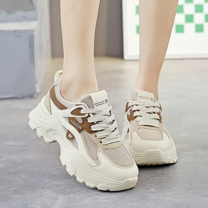 Women's Mesh Chunky Sneakers, Breathable Low Top Running Sports Shoes, Casual Walking Outdoor Trainers MyFave Boutique