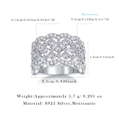 Sparkling Moissanite Inlaid Ting 925 Sterling Silver Hypoallergenic Jewelry For Women Wedding Engagement Ring MyFave Boutique