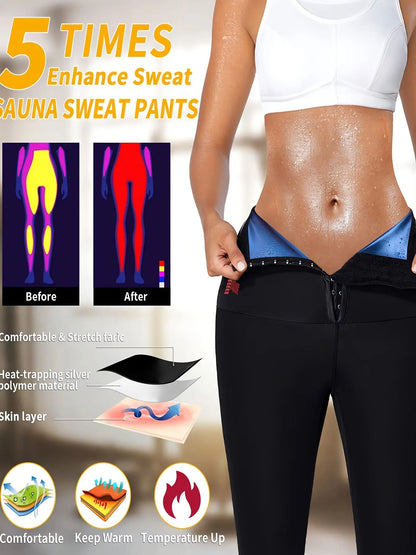 Sauna Leggings For Women, Sweat Sauna High Waist Compression Slimming Workout Training Capris Body Shaper, Women's Activewear MyFave Boutique