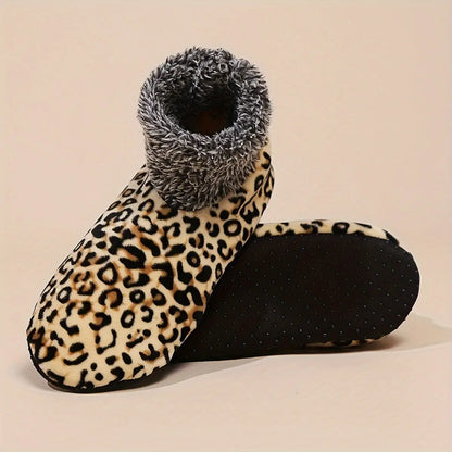 Women's Leopard Print Plush Warm Winter Socks for Pilates, Yoga & Ballet - Non-Slip & Thickened Comfort MyFave Boutique