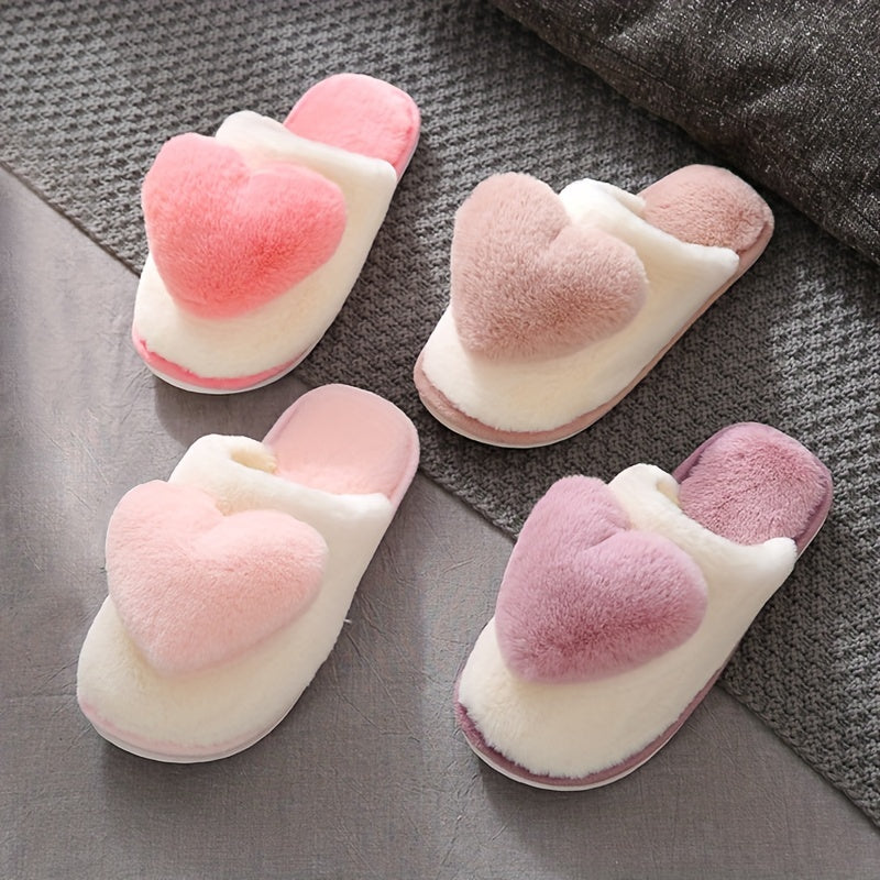 Plush Heart Slippers - Cozy and Comfortable Indoor Shoes for Valentine's Day and Beyond MyFave Boutique