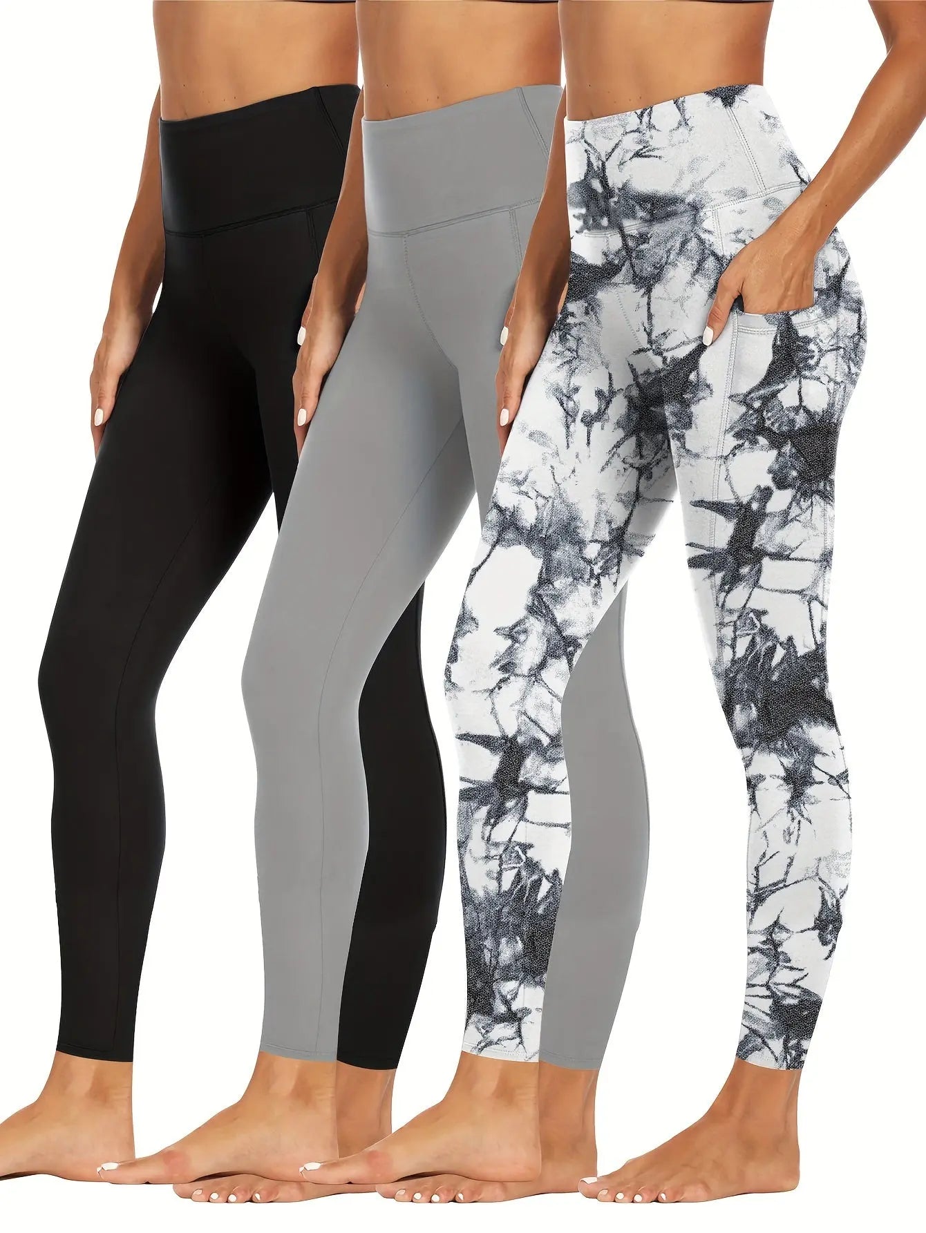 3 Pack High Waist Tummy Control Leggings for Workout, Yoga, Running, and Fitness MyFave Boutique