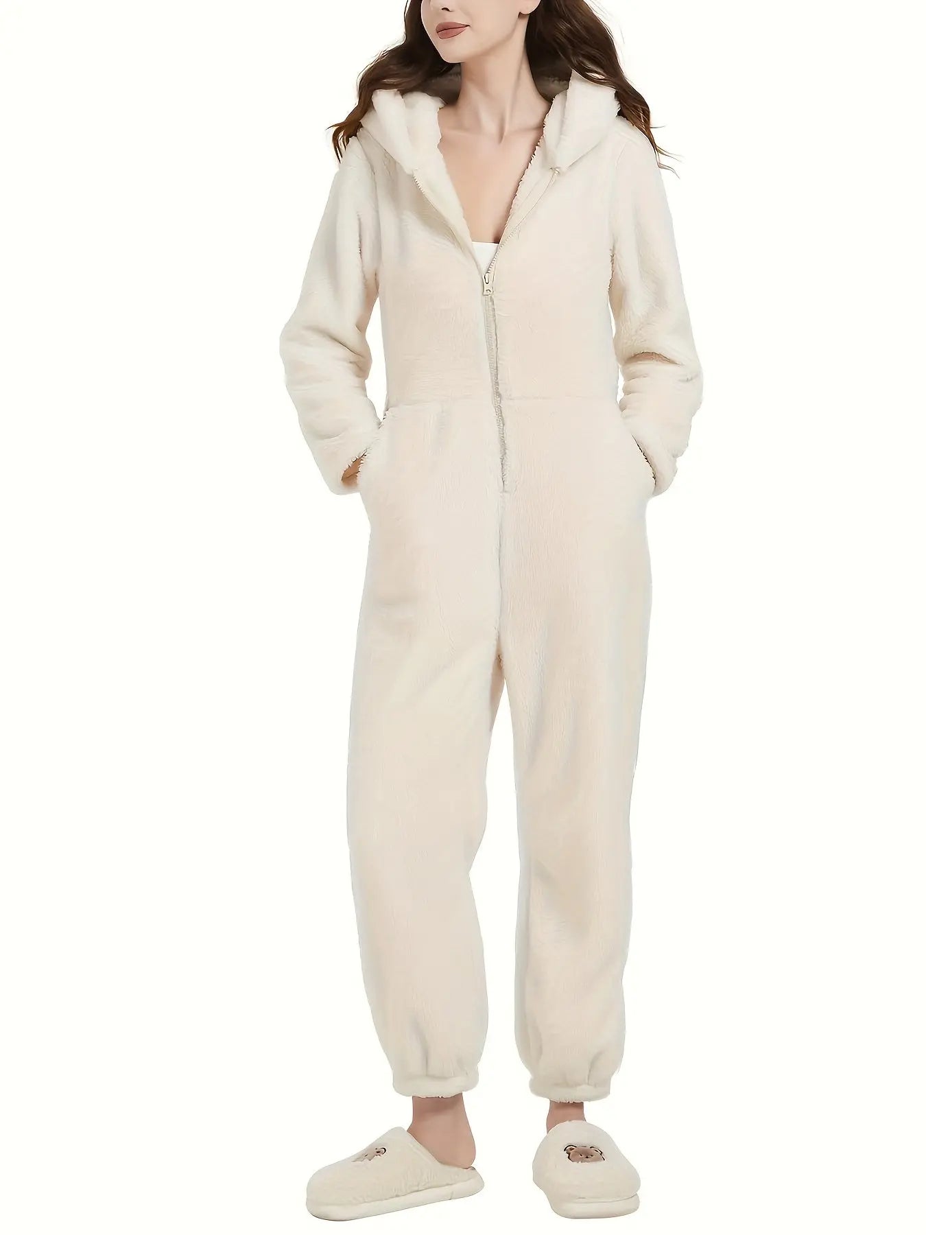 Womens Onesies Pajamas One-Piece Hooded Adult Pajama Jumpsuit Winter Fuzzy Sleepwear MyFave Boutique