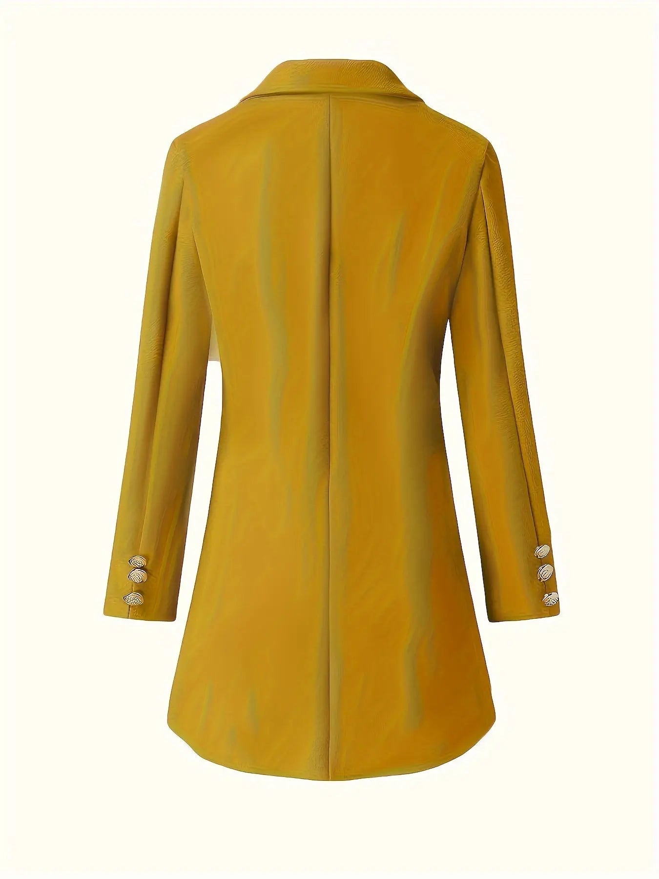 Double-breasted Lapel Collar Overcoat, Elegant Long Sleeve Mid-length Chic Outerwear For Fall & Winter, Women's Clothing MyFave Boutique