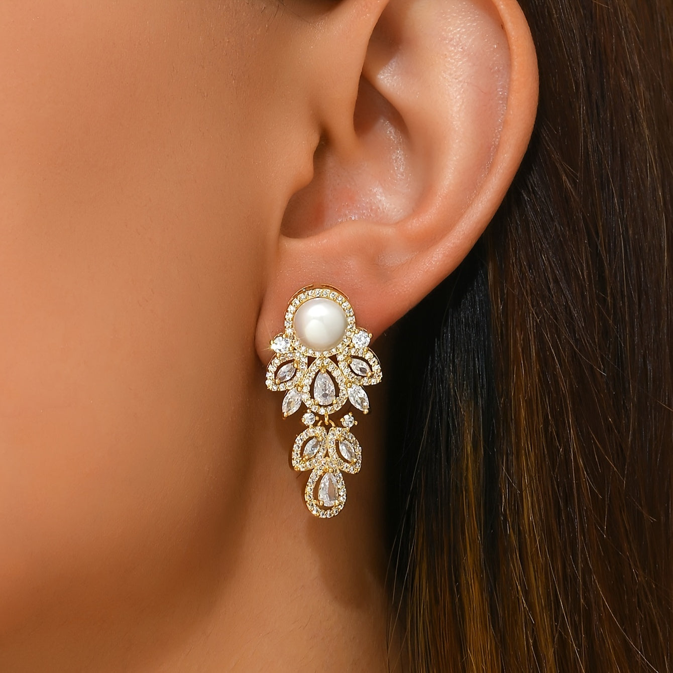 A Pair Of Gold-plated Jewelry, Round Water Droplets, Tassels, Creative Design Earrings, Elegant, Stylish, Simple And Versatile, Which Is An Excellent Choice For Girls And Ladies To Wear At Daily Gift-giving Parties MyFave Boutique