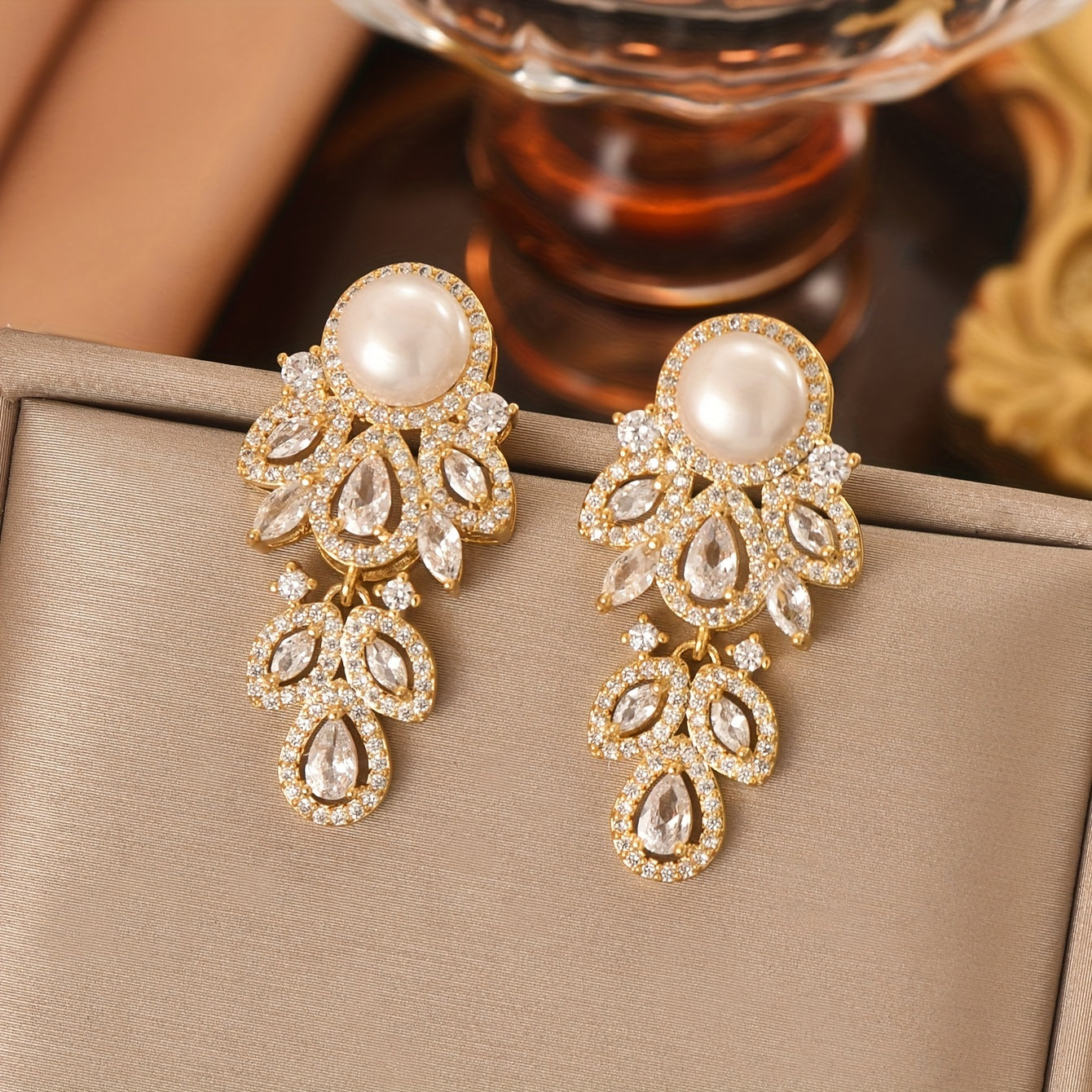 A Pair Of Gold-plated Jewelry, Round Water Droplets, Tassels, Creative Design Earrings, Elegant, Stylish, Simple And Versatile, Which Is An Excellent Choice For Girls And Ladies To Wear At Daily Gift-giving Parties MyFave Boutique