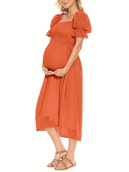 Plus Size Maternity Dress Maternity Dress For Baby Shower Maternity Dress For Photoshoot Gender Reveal Dress Puff Sleeve Maternity Dress Maxi Dress With Sleeves MyFave Boutique