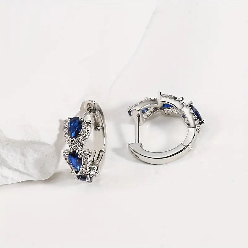 Hoop Earrings: Shiny Synthetic Gems, Elegant and Simple Style for Banquet Party, Female Gift MyFave Boutique