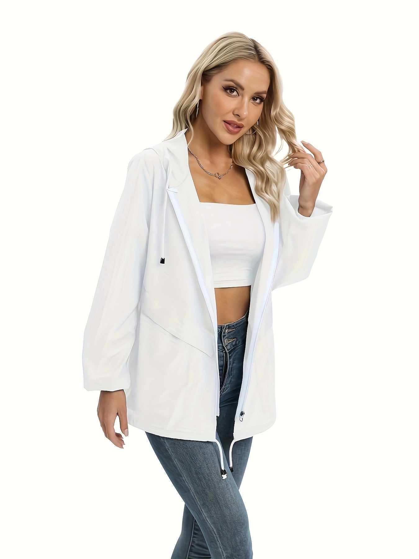 Women's Lightweight Waterproof Jacket, Suitable For Hiking And Outdoor Activities With A Casual Style, Zippers, And Drawstring Jacket MyFave Boutique