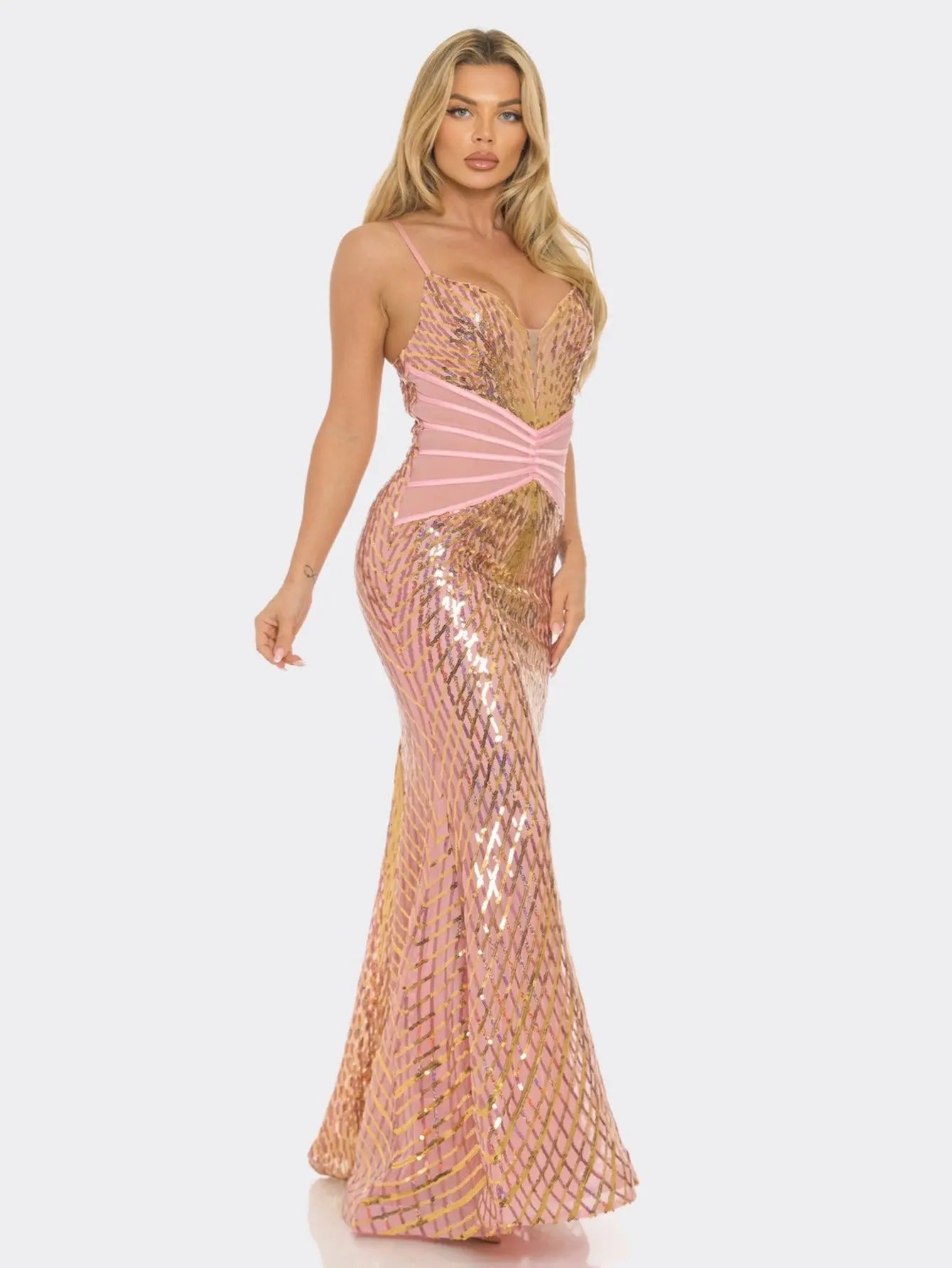 Glamorous Sequin Mermaid Gown - Stunning Strapless Dress with Shimmering Sequins for Parties, Galas, and Special Occasions - Available in Green, Purple, and Red MyFave Boutique