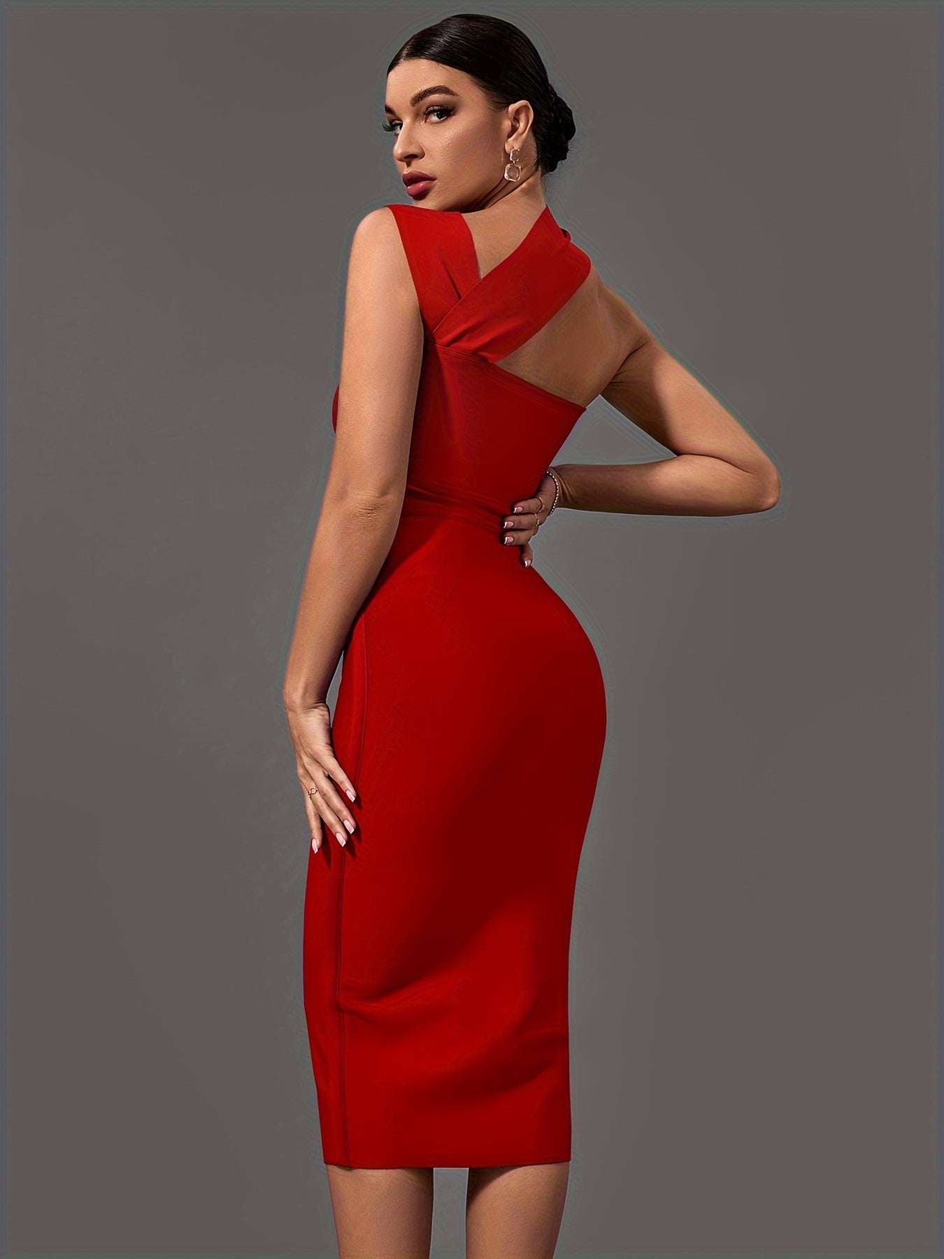 Cut Out Asymmetrical Dress, Sexy Bodycon Sleeveless Dress, Women's Clothing MyFave Boutique