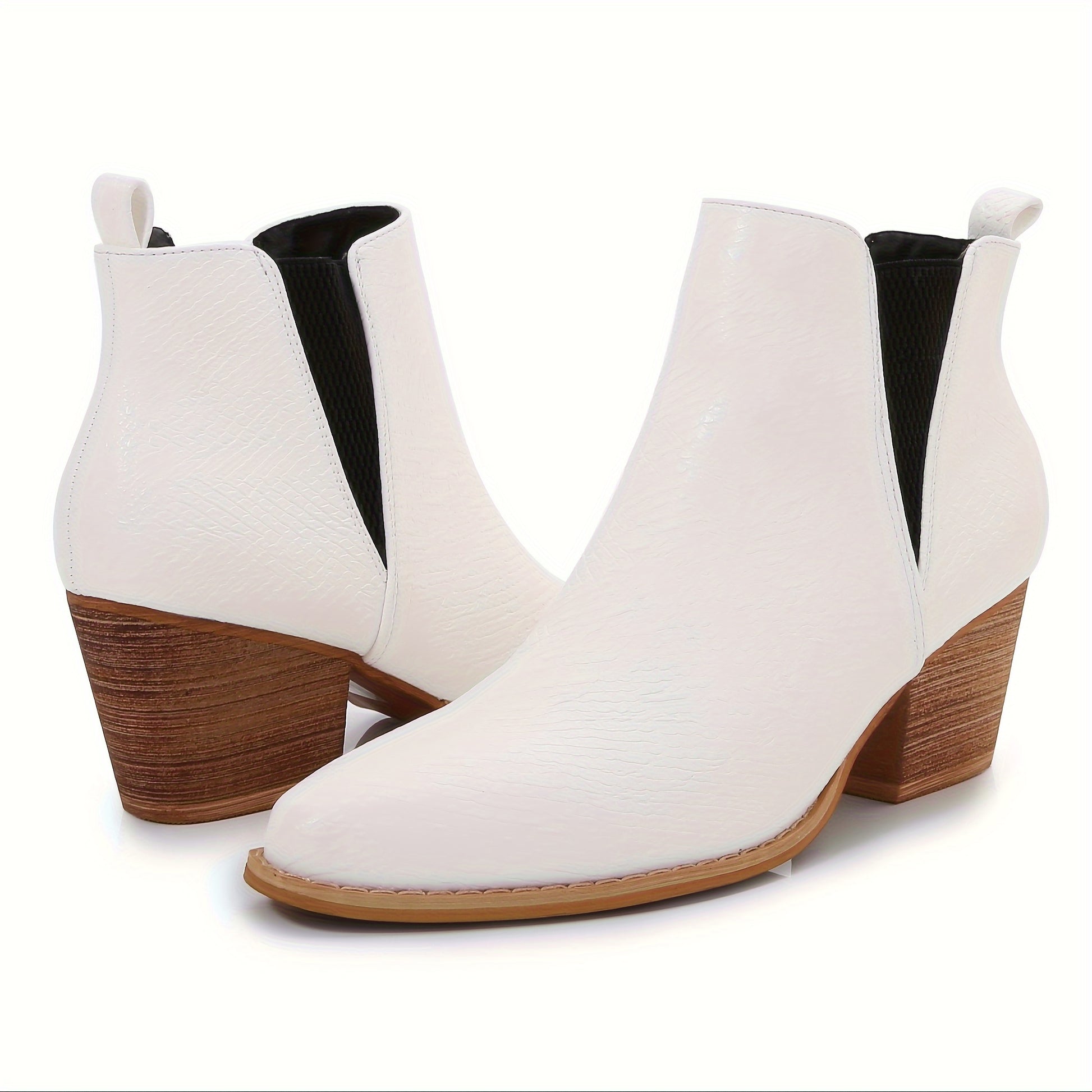 Women's Chelsea Ankle Boots, Low Cut Vintage Elastic Chunky Heels, Fashion Footwear MyFave Boutique