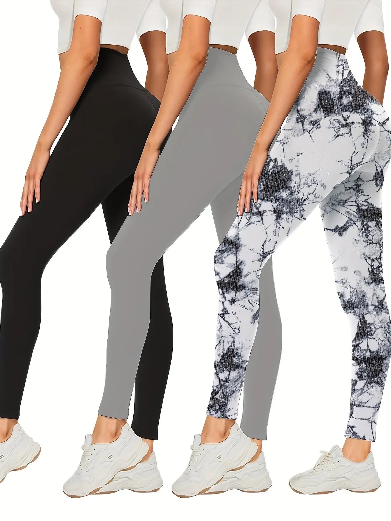 3 Pack High Waist Tummy Control Leggings for Workout, Yoga, Running, and Fitness MyFave Boutique